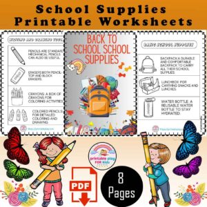 School Supplies Coloring